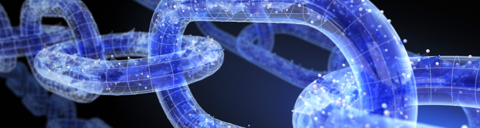 Transparent blue block chain