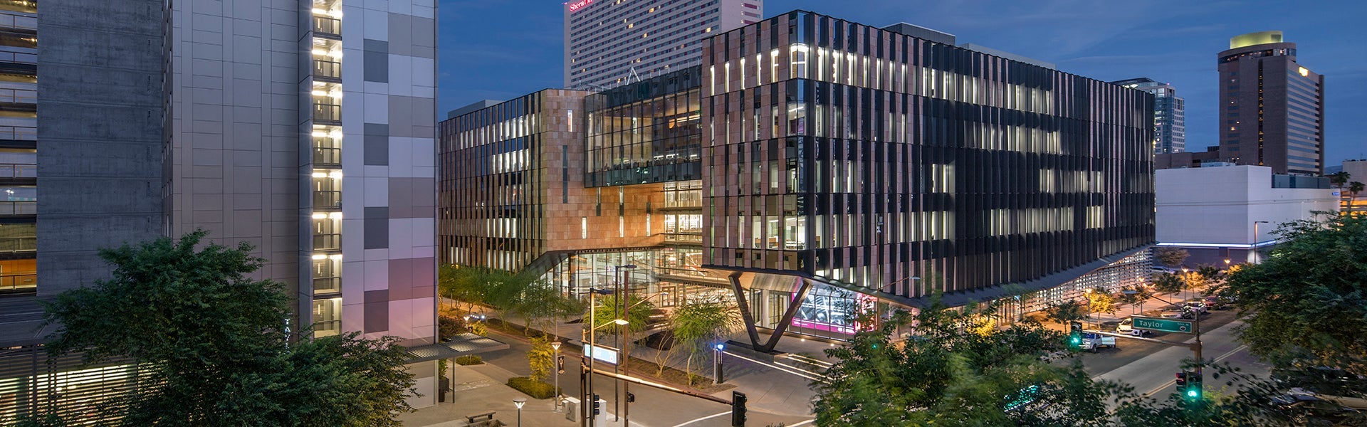 Beus Center for Law and Society - North West corner at dusk