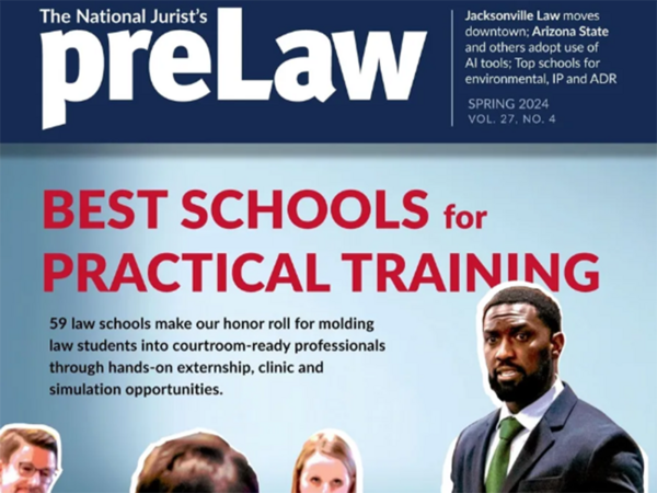 The cover of the Spring 2024 PreLaw Magazine, featuring the Sandra Day O'Connor College of Law.