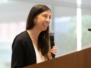 Mary Smith at Student Orientation